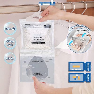 COMBO 4 Túi  hút ẩm chống mốc dạng treo dùng cho tủ quần áo tủ giầy giúp hút ẩm quần áo tránh bị ẩm mốc