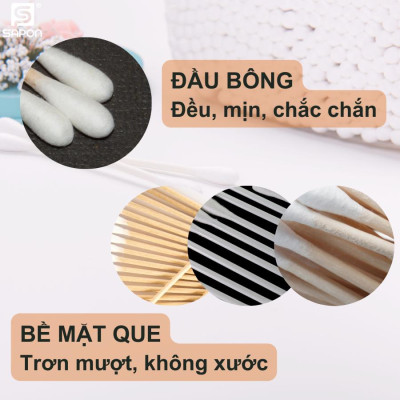 [Lố 6 gói ] Tăm bông vệ sinh người lớn YUMY thân nhựa [TB01-025] túi 200 que