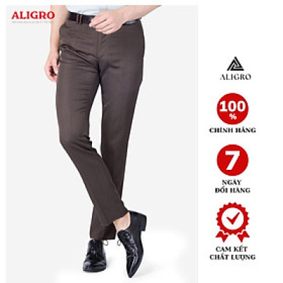 Quần âu nam ALIGRO màu nâu bò, chuẩn form slimfit vải nano cao cấp, tôn dáng, thoáng mát ALGO1013