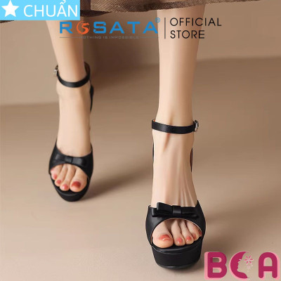 Giày cao gót hở mũi nữ 8 phân RO660 ROSATA tại BCASHOP lớp bề mặt vải sành điệu, duyên dáng kết hợp bên trong êm ái