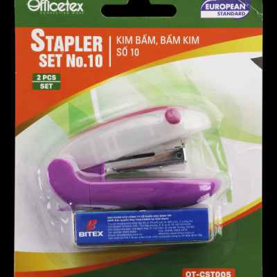 Combo bấm kim Officetex OT-CST005 (1 bấm kim, 1 hộp kim bấm)