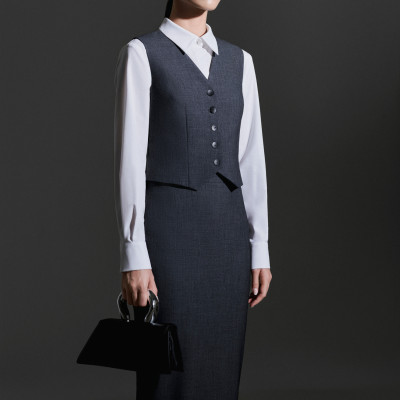 Chân váy bút chì ZELDA túi sườn diễu, xẻ sau màu xám chì thiết kế cao cấp WHITE CHIC