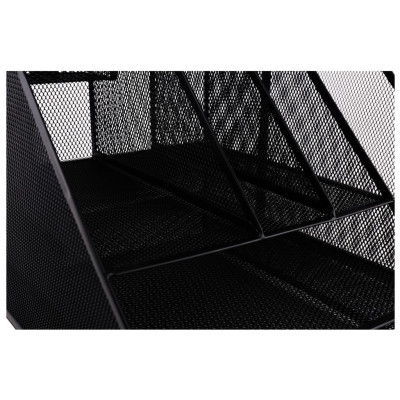 Giá đựng tài liệu 6 ngăn bằng sắt màu đen Deli - thép chống gỉ - 31x29x29cm - 9832