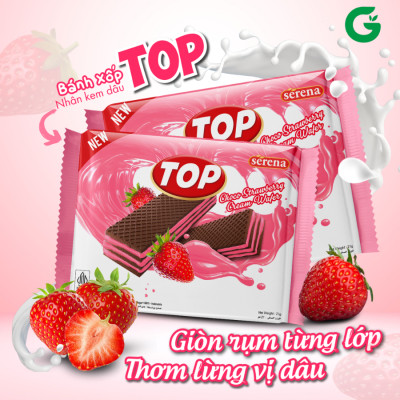 Bánh Xốp Kem Serena TOP – Giòn Tan, Thơm Ngon Khó Cưỡng – Túi 420g (20 gói)