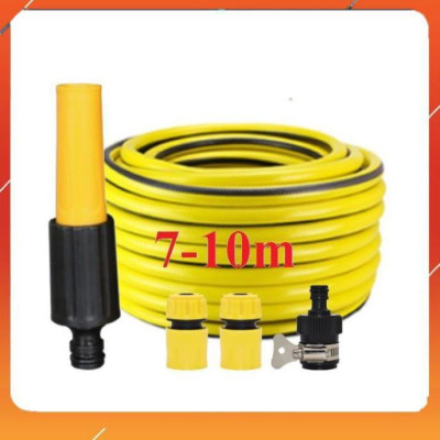 Bộ dây vòi xịt nước rửa xe, tưới cây , tăng áp 3 lần, loại 7m, 10m 206622-5 cút sập,nối nhựa đ+  túi đựng bút