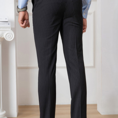 Quần Âu Nam Aligro Màu Xanh Kẻ Sọc Vàng Nhỏ Chất Liệu Cao Cấp, Chuẩn Form Slimfit, Tôn Dáng ALGO1047