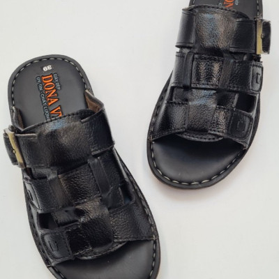 Dép quai ngang nam da bò thật 100% DONAVY,đính khuy thời trang may quai và đế rất chắc chắn DO3KD