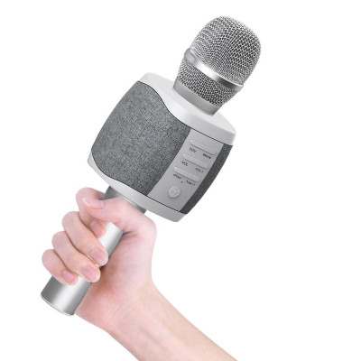 Micrô Karaoke không dây TOSING 027 Loa Bluetooth 2 trong 1 Hát & Ghi âm Cầm tay Đầu máy KTV di động cho - Màu xám
