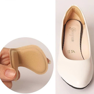 Bộ 2 cặp lót giày 4D bảo vệ gót chân và chống tuột gót giày (loại bầu) 1 CẶP KEM VÀ 1 CẶP ĐEN