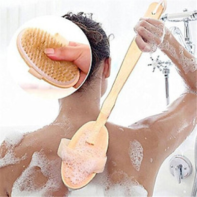 Bàn chải da khô và ướt chính hãng 100% (Tẩy tế bào chết - Massage - Cán dài tháo rời 40cm) MASA1009