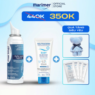 Hộp Quà 20.10 Cao Cấp: Xịt Vệ Sinh Mũi Nước Biển Sâu 100ml + Neutraderm Tắm Gội Baby 100ml