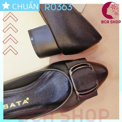 [CÔNG SỞ]  Giày cao gót nữ màu 4p RO363 ROSATA tại BCASHOP bít mũi, nhấn nơ kim loại vuông, kiểu dáng công sở thanh lịch