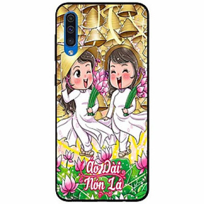 Ốp lưng in cho Samsung A50 Mẫu Đôi Bạn Áo Dài