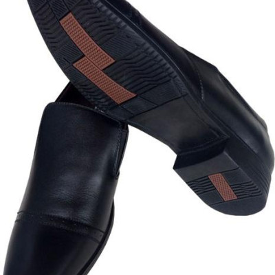 Giày tây nam Trường Hải không dây da bò  thật màu đen mềm mại đế cao su không trơn may chắc chắn GT810