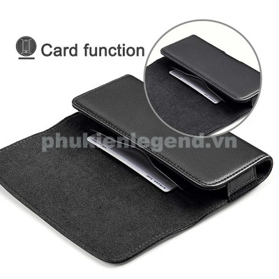 Case bao da đeo nịt da thật cho iPhone 11 12 13 14 Pro Max / 14 Plus / Note 20 / S22 / S23 ultra và các dòng máy từ 6.7 inch trở xuống hiệu HOTCASE Nuoku Elegant and Royal phiên bản đeo thắt lưng (có ngăn đựng thẻ, nắp gập hít nam châm) - Hàng nhập khẩu