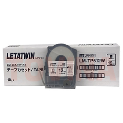 Nhãn Trắng LM-TP512W (12mm, 16m/cái) - Hàng Chính Hãng - Max - Nhật Bản