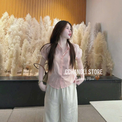 SET ÁO SƠ MI CARO ĐŨI XỐP QUẦN ĐŨI VÂN MÂY 2 LỚP( CÓ TÚI) 2 MÀU Y HÌNH