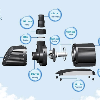 Máy bơm nước ATMAN AT3000 35W, 3000L/Hr lọc nước hồ cá koi, bơm sinh hoạt, tiểu cảnh, đài phun nước cao cấp