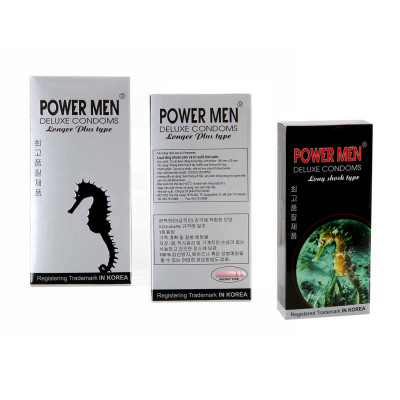 Combo 3 hộp bao cao su chống xuất tinh sớm Power Men (2 hộp cá ngựa bạc + 1 hộp cá ngựa đen) - Tặng kèm gel Nhật - 100% Hàng chuẩn hãng - Che tên sản phẩm 