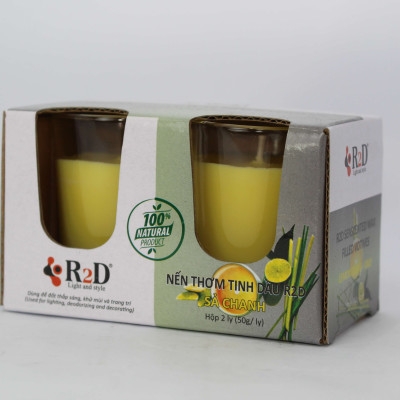 Nến Thơm Tinh Dầu, Sả Chanh, Tinh Dầu Sả Chanh, Chính Hãng Từ  Shop R2D, Thành Phần Tự Nhiên, Lành Tính.