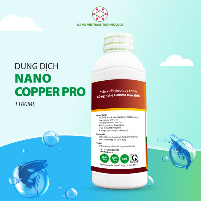 Nano Đồng (Nano Copper Pro) Vietnam Tech hỗ trợ xử lý vi khuẩn, nấm, tảo độc, ký sinh trùng trong ao nuôi, bể cá cho thủy sản 1000ml