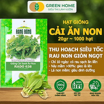 Hạt Giống Rau Greenhome, Ăn Lá, Nhiều Loại, Trồng Chậu, Dễ Trồng, Trồng Quanh Năm, Năng Suất Cao