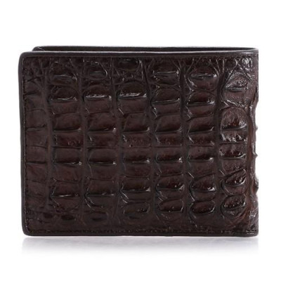 HC2241 - Bóp nam Huy Hoàng da cá sấu nguyên con màu nâu đất