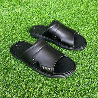 Dép nam da bò đế 3cm Trường Hải 2 màu đen, nâu may full đế DN145