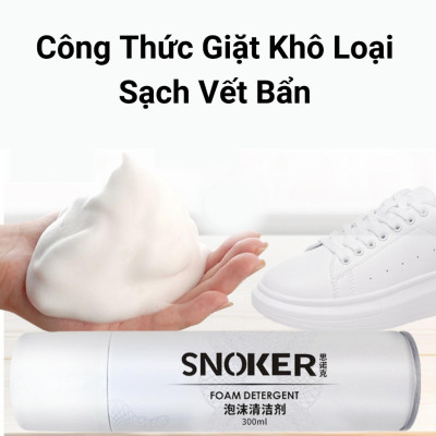 Chai xịt bọt tuyết vệ sinh giày dép tẩy trắng Snoker - Hàng chính hãng