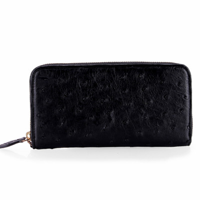 HC3429-30-31-32 - Bóp nữ da đà điểu Huy Hoàng 1 khóa vip màu đen, nâu đỏ, vàng bò, nâu đất