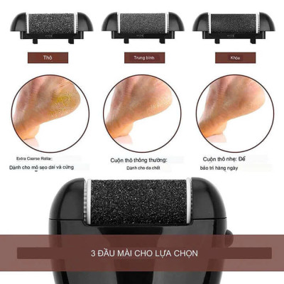 Máy chà gót chân tẩy tế bào ch.ết làm mềm sáng gót chân chuyên dụng tại nhà Chuyên Nghiệp Dùng Trong Spa Nail Rock Foot Callus remover Giao Màu Ngẫu Nhiên
