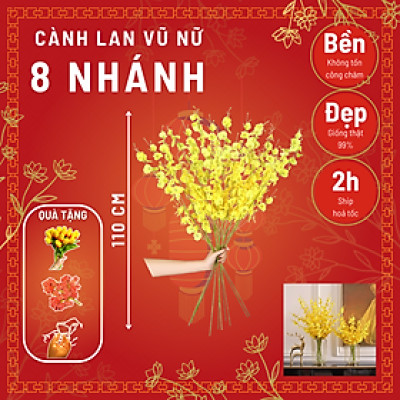 Cành hoa vũ nữ giả - Cành 5 nhánh - dài 80cm - Cây giả, hoa lụa Decor trang trí nhà cửa