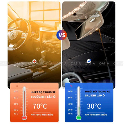 Dù che nắng kính lái ô tô densu, ô rèm chắn chống nắng bảo vệ nội thất oto xe hơi 4,5,7 chỗ, xe bán tải