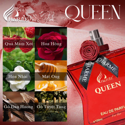 Nước Hoa Nữ CHARME QUEEN 100ml Lưu Hương Lâu Phong Cách Quyến Rũ, Gợi Cảm Chính Hãng - BẢN 2024