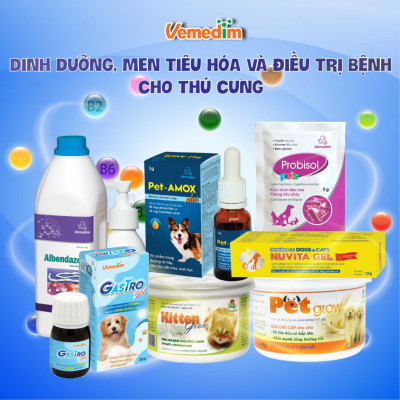  Vemedim Trimesul uống dùng cho gà đá bị CRD, tụ huyết trùng, thương hàn, e.coli, lọ 50 viên