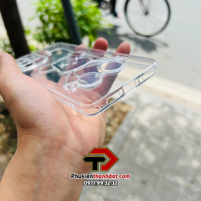 Ốp lưng dành cho SamSung Galaxy A73 hình gấu Bearbrick nổi 3D, trong suốt chống sốc   - Hàng chính hãng