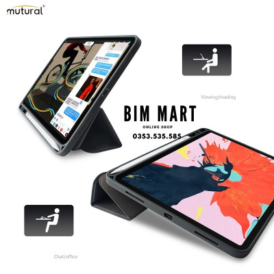Bao da dành cho iPad 10.9 2022 (Gen 10) chính hãng Mutural chống sốc kèm khay bút - Hàng nhập khẩu