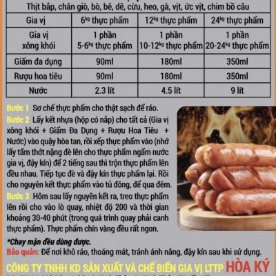 Xông khói gia vị trộn sẵn đầy đủ làm 6kg thực phẩm