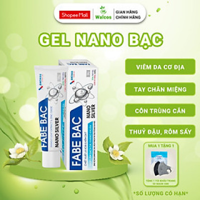 Gel Nano Bạc Fabe Bạc Giúp Giảm Viêm Da Cơ Địa, Côn Trùng Cắn Kháng khuẩn, Lành Thương, Tái Tạo Da, Ngăn Ngừa Sẹo (20gr)