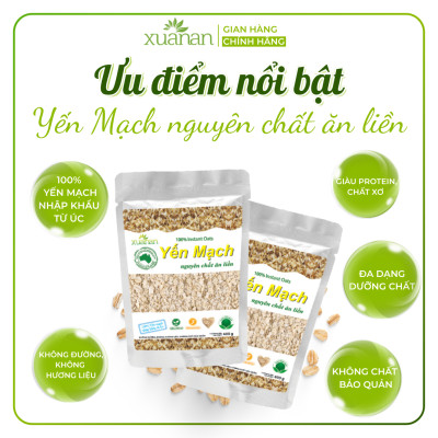 Combo 11 Túi Yến Mạch Nguyên Chất Ăn Liền Xuân An [ko đường] Túi 400G(Tặng Kèm 11 Túi Yến Mạch 150G)