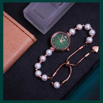 Đồng hồ nữ Julius JA-1346 Hàn Quốc dạng lắc tay ngọc trai xinh xắn