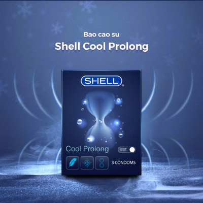 Bao cao su Shell Cool Prolong kéo dài thời gian, bạc hà mát lạnh - Hộp 3 cái | SHELL CHÍNH HÃNG