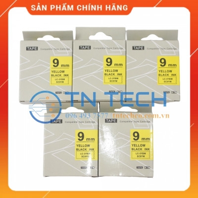 Nhãn in TEPRA - EPSON LC-3YBW (SC9YW) – Chữ đen nền vàng 9MM X 8M  - Dùng cho máy in nhãn TEPRA - EPSON [Hàng nhập khẩu]