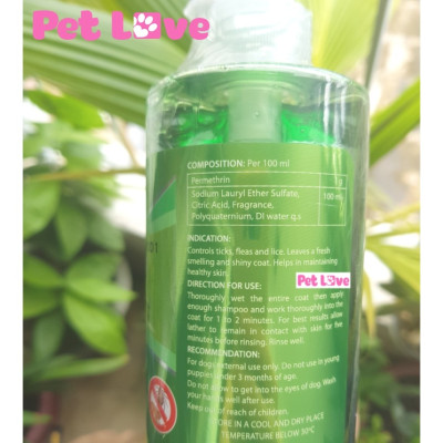 Sữa tắm diệt ve rận, bọ chét, khử mùi trên chó Bio Care 450ml