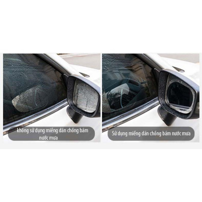 Bộ 4 miếng dán chống nước, chống xước cửa kính trước và gương chiếu hậu ô tô - giải pháp cho lái xe mùa mưa