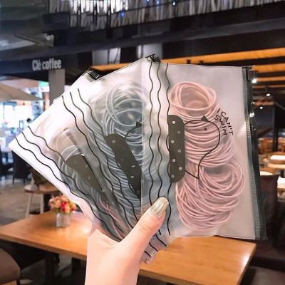 Set 100 dây chun buộc tóc trơn nhiều màu co giãn tốt đựng trong túi zip tiện lợi, có thể tái sử dụng Nhung Voi Nữ