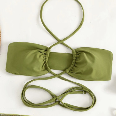 Bộ đồ bơi mới Sexy Velvet Vải co giãn đầy đủ ba mảnh