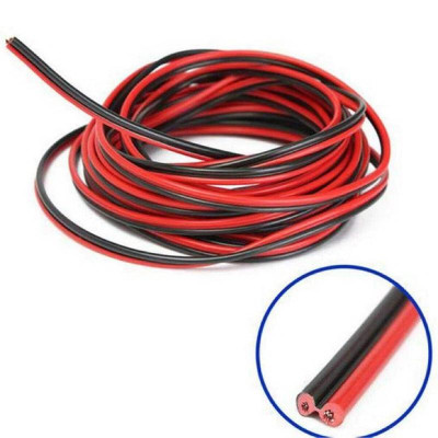 Dây Điện Đôi Lõi Đồng Nguyên Chất Vỏ Đỏ Đen Dùng Cho Loa, Đèn Led, Điện Độ Chế 26AWG/24AWG/22AWG