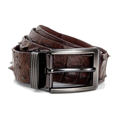 HP4234-4235-4769-4771 - Thắt lưng nam da cá sấu Huy Hoàng nguyên con 4P đầu kim màu đen, nâu đỏ, nâu đất, vàng