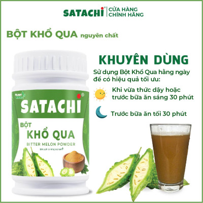 Bột Khổ Qua nguyên chất SATACHI. Tăng cường thị lực, thanh lọc cơ thể, tốt cho người tiểu đường. Hộp 258g